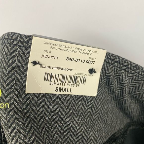 NWT XERSION Black Gray Herringbone Moto Style Side Faux Leather Leggings - Picture 10 of 11